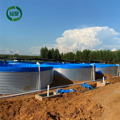Three Layers Coating Lvju SGCC Steel Water Storage Tank Around Running Water Tank Pond Galvanized Biofloc Tank